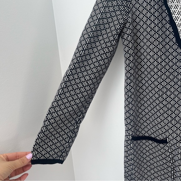 41 Hawthorne Black and White long Cardigan Sweater Size Small - Picture 4 of 9